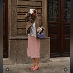 ZARA ORGANZA MIDI SKIRT AND ORGANZA STRAP TOP